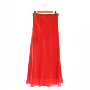 Whim Gazette WhimGazette 24SS シルクフレアスカート ナローフレアスカート ロング 38 赤 レッド /DF OS