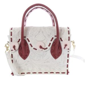 マエストラ ミニ 2WAYバッグ ショルダーバッグ ハンドバッグ 白 ホワイト 赤 レッド