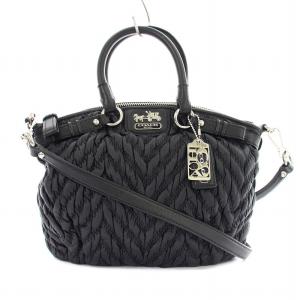 マディソン ミニ ソフィア 18598 ショルダーバッグ トートバッグ 2WAY ナイロン レザー チャーム 黒 ブラック