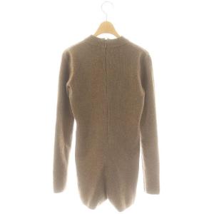 CLANE 23AW リブニットオールインワン ショートパンツ 長袖 2 ブラウン /DO OS