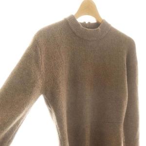 CLANE 23AW リブニットオールインワン ショートパンツ 長袖 2 ブラウン /DO OS