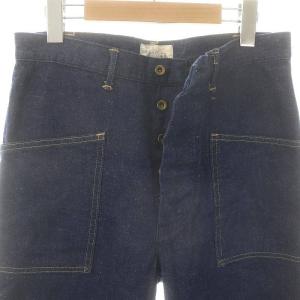 orSlow × フェニカ fennica スロウワークマン パンツ デニム ジーンズ ワイド ボタンフライ S 青 ブルー