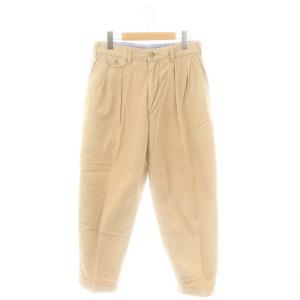 2プリーツ チノ パンツ ボトムス ジップフライ コットン XS ベージュ /YQ OS