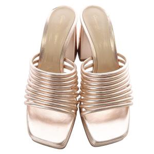Gianvito Rossi メタリック ヒールサンダル ミュール 38.5 ピンクゴールド色 /SR15