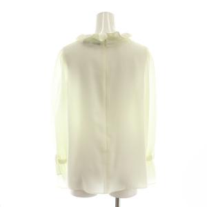 M'S GRACY フリルブラウス 長袖 リボンモチーフ リボンブローチ付き 40 L アイスイエロー