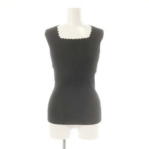 Austin Reed ニットアンサンブル カーディガン 九分袖 カットソー ノースリーブ 40 黒 ブラック /MI OS