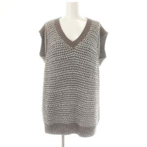 ラメニットベスト プルオーバー L グレー シルバー色 /MI OS