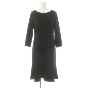 ロングワンピース 長袖 ニット 40 黒 ブラック /MI OS