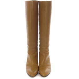 Sergio Rossi レザー ロングブーツ ハイヒール 36.5 茶色 ブラウン /SR40