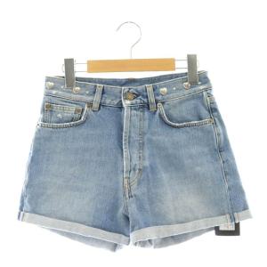 ハートスタッズデニムショートパンツ ロールアップ ボタンフライ 26 M 青 ブルー 449007 /CX
