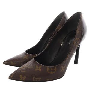 モノグラム ポインテッドトゥ パンプス 36 ブラウン
