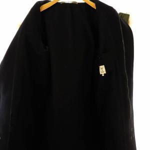 Scye ウールカシミヤメルトンナイロンダッフルコート 38 ブラック カーキ