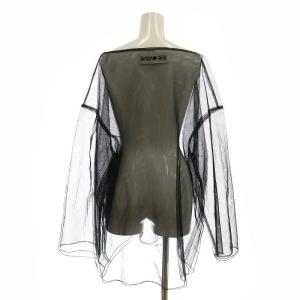 INSCRIRE シースルーチュールブラウス 長袖 ブラック