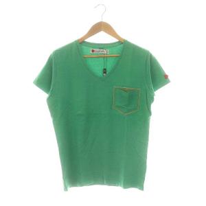 × ダブルジェイケイ WJK レザーポケット Tシャツ カットソー 半袖 M グリーン /DF OS AD