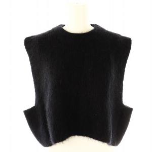22AW MOHAIR CROPPED VEST ニット ベスト プルオーバー モヘヤ ウール混 黒 ブラック