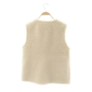 YVES SALOMON ラムムートン リバーシブル ベスト 36 アイボリー