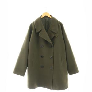 フリースイージーピーコート アウター ダブル L カーキ 緑 グリーン /YQ OS