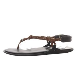 miumiu 24SS Riviere レザートリム トングサンダル 37 ブラウン