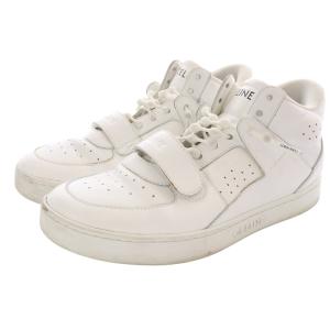 CELINE CT-02 ベルクロ ストラップ ミッドスニーカー 37 ホワイト