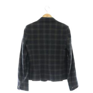 MAX MARA WEEKEND LINE チェック 裏地総柄 テーラードジャケット シングル 40 黒 /HK OS