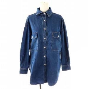 ライトオンスデニムシャツ オーバーサイズ 34 青 ブルー