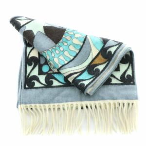 Emilio Pucci マフラー フリンジ カシミヤ プッチ柄 総柄 マルチカラー