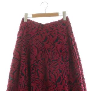 HOUSE OF LOTUS カットジャカードタックスカート ロング フレア M ピンク ブラック