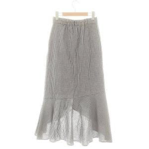 SNIDEL 24年 ラッフルマーメイドティアードスカート ロング丈 マキシ丈 フレア 0 S 黒 ブラック 白 ホワイト