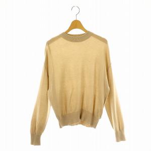 23SS カシミヤシルク モックネックプルオーバー ニット 長袖 F ベージュ /HK OS