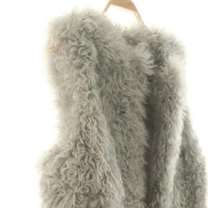 YVES SALOMON ラムファージレ ベスト アウター 36 グレー