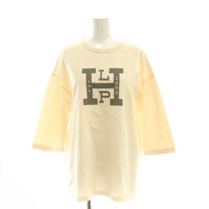COTTON H COLLAGE PRINT TEE Tシャツ カットソー 七分袖 38 アイボリー /HK