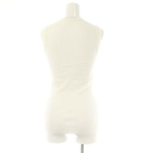 Drawer コットンノースリーブリブニットタンクトップ カットソー プルオーバー オフホワイト