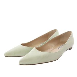 パンプス フラット ポインテッドトゥ スエード 37 ミントグリーン /YO17