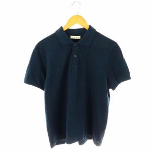 ペイズリー柄ポロシャツ 半袖 S 紺 /HK OS AD