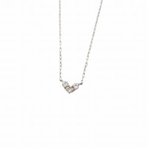 ハート ネックレス ペンダント K10WG 0.9g シルバーカラー /AQ OS
