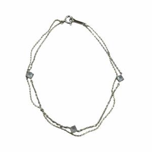 2連 ブレスレット ストーン K10 シルバーカラー /AQ OS