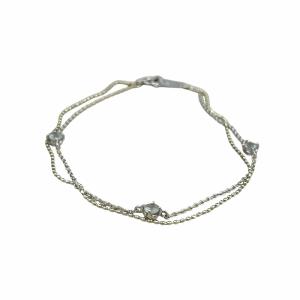 4℃ 2連 ブレスレット ストーン K10 シルバーカラー /AQ OS