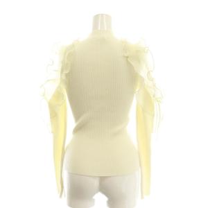 SNIDEL 24AW プリーツフリルドッキングニットプルオーバー カットソー F アイボリー /MI OS