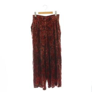 ベロアペイズリーワイドパンツ VELOURS PAISLEY WIDE PANTS ボトムス M 赤 レッド