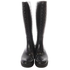 LOUIS VUITTON スプラッシュライン モノグラム レインブーツ 37 ブラック