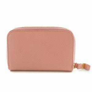 Salvatore Ferragamo ヴァラリボン レザー コインケース 小銭入れ コンパクト ラウンドファスナー ピンク KM-22D288