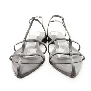 Le Talon サンダル ポインテッドトゥ Tライン LL 黒 /MM OF