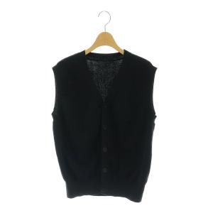 24AW 総針Vネック ニットベスト 黒 ブラック /DF OS