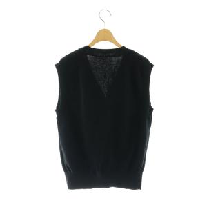 SLOBE IENA 24AW 総針Vネック ニットベスト 黒 ブラック /DF OS