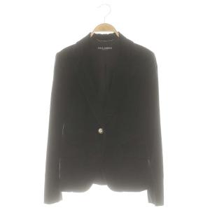 ベロア テーラードジャケット アウター 38 黒 ブラック /NR OS