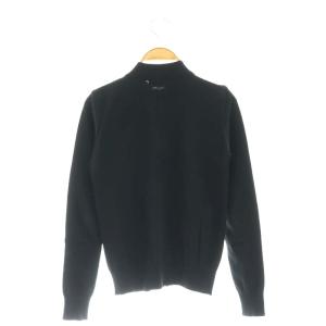 DOLCE&GABBANA ラインストーン ジップアップ ニット セーター ロゴ 黒 ブラック /CX OS