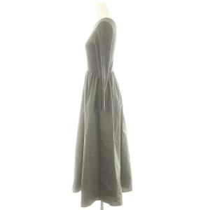 UNITED ARROWS フィット&フレアシルエット ワンピース ロング 長袖 36 カーキ