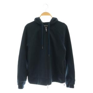 EMPORIO ARMANI ジップアップパーカー バックプリント 36 ネイビー 青 水色 /CX OS