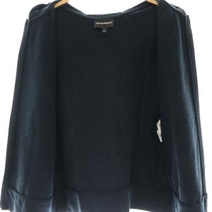 EMPORIO ARMANI ジップアップパーカー バックプリント 36 ネイビー 青 水色 /CX OS