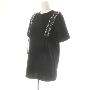 BORDERS at BALCONY SUSPENDER TEE Tシャツ カットソー 半袖 38 ブラック オフホワイト